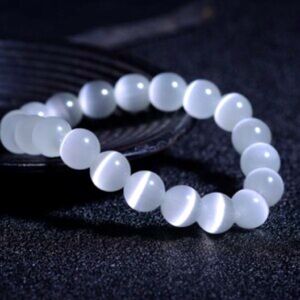 🆕New White Cat’s Eye 8mm Healing Gemstone Bracelet